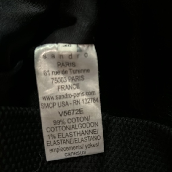 Sandro Tweed Leather Moto Jacket (40) - Picture 6 of 7